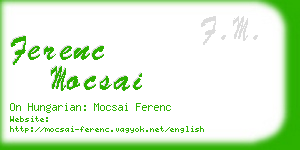 ferenc mocsai business card